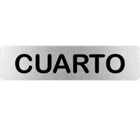 Becral® - Señal de acero inoxidable CUARTO | Placa puerta | Señal informativa | Cartel Puerta 200X50mm (ref.RD707100)