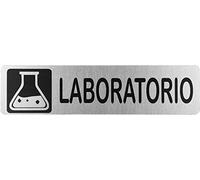 Becral® - Señal de acero inoxidable LABORATORIO | Placa puerta | Señal informativa | Cartel Puerta 200X50mm (ref.RD707052)