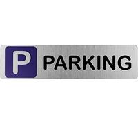 Becral® - Señal de acero inoxidable PARKING | Placa puerta | Señal informativa | Cartel Puerta 200X50mm (ref.RD707065)