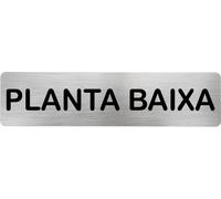 Becral® - Señal de acero inoxidable PLANTA BAIXA | Placa puerta EN CATALAN | Señal informativa | Cartel Puerta 200X50mm