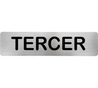 Becral® - Señal de acero inoxidable TERCER | Placa puerta EN CATALAN | Señal informativa | Cartel Puerta 200X50mm