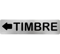 Becral® - Señal de acero inoxidable TIMBRE FLECHA IZQUIERDA | Placa puerta INOX | Señal informativa | Cartel Puerta 200X50mm