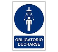 Becral® - Señal de obligación OBLIGATORIO DUCHARSE material adhesivo tamaño 150X200mm (ref.RD25640)