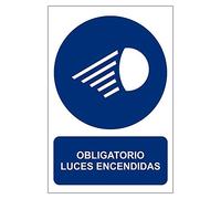 Becral® - Señal de obligación OBLIGATORIO LUCES ENCENDIDO material adhesivo tamaño 100X150mm (ref.RD26664)