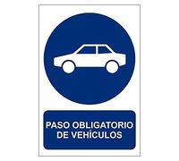 Becral® - Señal de obligación PASO OBLIGATORIO VEHICULOS material aluminio tamaño 210X300mm (ref.RD20957)