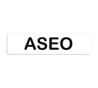 Becral® - Señal de PVC ASEO | Placa puerta PVC | Señal informativa | Cartel Puerta 200X50mm