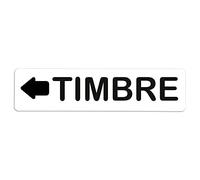 Becral® - Señal de PVC TIMBRE FLECHA IZQUIERDA | Placa puerta PVC | Señal informativa | Cartel Puerta 200X50mm