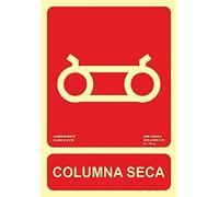 Becral® - Señal luminiscente COLUMNA SECA PVC 0,7mm Clase B 210X300mm homologado cumple CTE, RIPCI nueva legislación (ref.RD00126)