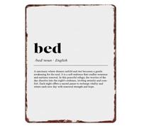 Bed Definition Retro Metal Sign Aged Wall Decor for Home Bedroom Living Room Sitting Room 8 X 12 in