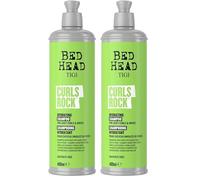 Bed Head by TIGI Curls Rock Hydrating Shampoo, champú hidratante para cabello rizado con aceite de argán, define los rizos y reduce el encrespamiento, 400 ml (Paquete de 2)