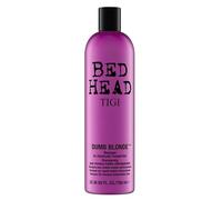 Bed Head by TIGI Dumb Blonde Champú, 750ml | Cuidado profesional de salón para cabello decolorado y tratado, champú hidratante intenso con queratina
