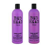 Bed Head by TIGI Dumb Blonde Set Champú y Acondicionador, 2x 750ml | Tratamiento con queratina para cabello decolorado y teñido, fórmula hidratante repara puntas secas y dañadas