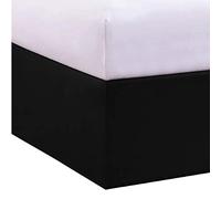Bed Maker's Never Lift Your Mattress Wrap Around Bed Skirt Classic Style Low Maintenance Wrinkle Resistant Fabric Traditional 14 Inch Drop Length, Twin, Black