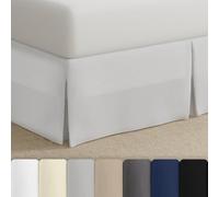 Bed Maker's Never Lift Your Mattress Wrap Around Bed Skirt Classic Style Low Maintenance Wrinkle Resistant Fabric Traditional 14 Inch Drop Length, Full, White
