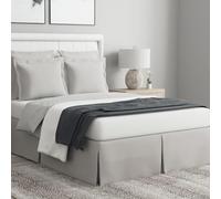 Bed Maker's Never Lift Your Mattress Wrap Around Bed Skirt Classic Style Low Maintenance Wrinkle Resistant Fabric Traditional 14 Inch Drop Length, King, Soft Silver