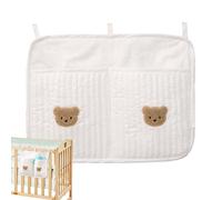 Bed Organizer Pocket - Crib Side Storage Bag with Two Pockets, Nursery Bedside Organizer Attachment, Space Saving Design | Bassinet Storage Accessory for Toys Diapers Books and Daily Care Items