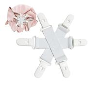 Bed Sheet Clips - Anti Twist Design With 6-Piece Set, Compact Wad-Free Sheet Holder System | Prevent Tangling In Washing Machine & Dryer For Bed Sheets, Duvet Covers, Blankets, Home, Hotel, Dorm Use
