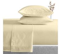 Bed Sheets 4 Piece Set, 100% Egyptian Cotton & 600 Thread Count, Soft and Fully Elasticized 40 CM Deep Pocket Fitted Sheet, Durable and Wrinkle-Free Bedding Sheets - Ivory Solid Emperor Size