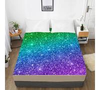 Bed Sheets Verde Púrpura Azul Sabana Bajera Protector Cama Transpirable Cubre Colchon Lavable Sabana Bajera 200x200 Funda Colchon Microfibra Cubrecolchon Elastico Ajustable Juego de Sabanas