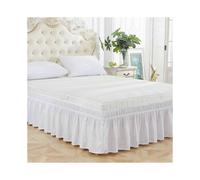 Bed Skirt Wrap Around Elastic Ruffles with Elastic Belt for Home Bedroom