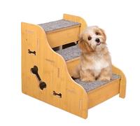 Bed Steps For Dogs - Density Board Carpet Cloth 34x30x30cm To 45x30x40cm | Puppy Climbing Ramp Stairs, Dog Furniture Steps | Ideal For Indoor, Bedroom, Sofa, Window, Living Room, RV, Couch
