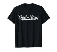 Bed-Stuy Brooklyn Vintage Varsity Classic Throwback Style Camiseta gráfica económica, Hombre, Negro, L