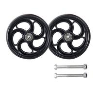 BEdaw Rueda Delantera para Silla de Ruedas Negra, Rueda de Repuesto de 2 Piezas para Andadores con Tornillos, Rueda Antideslizante de 5" 6" 8", Capacidad de Carga de Rueda Delantera 120 Kg/Black/13C