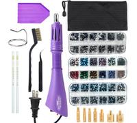 Bedazzler - Aplicador Hotfix, kit con 3900 diamantes de imitación para manualidades, bolígrafo Hotfix compatible con puntas de varios tamaños, cristales surtidos, pinzas, bolsa de almacenamiento para