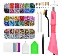 Bedazzler - Kit con diamantes de imitación, aplicador de gemas fijas en caliente, bolígrafo de pintura de diamantes, lápiz de cera, pinzas, bandeja, cepillo de limpieza, cristales de diamantes de