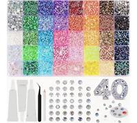 Bedazzling Kit - Resin Jelly Rhinestones for Bedazzling, Multicolor 3mm Flatback Gems for Nail Art Crafting Book Makeup Diamond Art (40,000 Pcs)