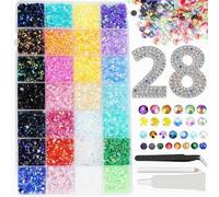 Bedazzling Kit - Resin Jelly Rhinestones for Bedazzling, Multicolor 3mm Flatback Gems for Nail Art Crafting Book Makeup Diamond Art (28,000 Pcs)