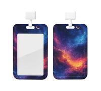 Bedbliss Funda protectora vertical para tarjetas de identificación con estampado de nubes coloridas de luna, para profesores, enfermeras, trabajo, oficina, regalos