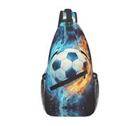 Bedbliss Mochila cruzada para el hombro, bolsa de pecho, gimnasio, viajes, senderismo, mochila casual, Balón de fútbol 14, 19x9x39cm