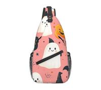 Bedbliss Mochila cruzada para el hombro, bolsa de pecho, gimnasio, viajes, senderismo, mochila casual, Calabaza fantasma de Halloween 11, Talla única