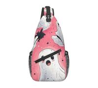 Bedbliss Mochila cruzada para el hombro, bolsa de pecho, gimnasio, viajes, senderismo, mochila casual, Calabaza fantasma de Halloween 12, Talla única