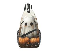 Bedbliss Mochila cruzada para el hombro, bolsa de pecho, gimnasio, viajes, senderismo, mochila casual, Calabaza fantasma de Halloween 15, Talla única
