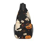 Bedbliss Mochila cruzada para el hombro, bolsa de pecho, gimnasio, viajes, senderismo, mochila casual, Calabaza fantasma de Halloween 18, Talla única