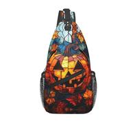 Bedbliss Mochila cruzada para el hombro, bolsa de pecho, gimnasio, viajes, senderismo, mochila casual, Halloween 7, 19x9x39cm