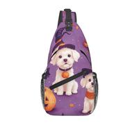Bedbliss Mochila cruzada para el hombro, bolsa de pecho, gimnasio, viajes, senderismo, mochila casual, Halloween Dog 1, Talla única