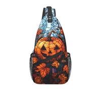 Bedbliss Mochila cruzada para el hombro, bolsa de pecho, gimnasio, viajes, senderismo, mochila casual, Halloween 8, 19x9x39cm