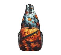 Bedbliss Mochila cruzada para el hombro, bolsa de pecho, gimnasio, viajes, senderismo, mochila casual, Halloween 9, 19x9x39cm