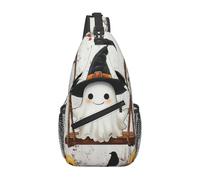 Bedbliss Mochila cruzada para el hombro, bolsa de pecho, gimnasio, viajes, senderismo, mochila casual, Halloween Ghost 6, Talla única
