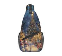 Bedbliss Mochila cruzada para el hombro, bolsa de pecho, gimnasio, viajes, senderismo, mochila casual, Muñecos de nieve navideños 18, Talla única
