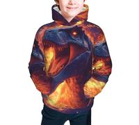 Bedbliss Sudaderas con capucha para niños y niñas con bolsillo, Galaxy Dinosaurs 20, 7-8 años