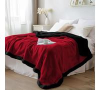 Bedding Aid Manta impermeable tamaño individual - Manta reversible de forro polar sherpa, suave, cálida, a prueba de fugas, protector de cama y sofá para niños, mascotas y derrames diarios (rojo