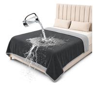 Bedding Aid Manta Reversible Impermeable, excelente Funda Protectora a Prueba de Fugas para Proteger el colchón de la Cama, el sofá de orina y derrames(Gris Oscuro/Gris Claro, 203x229cm)