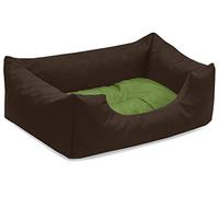 BedDog colchón para Perro Mimi S hasta XXXL, 26 Colores, Cama, sofá, Cesta para Perro, S marrón/Verde