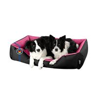 BedDog LUPI colchón para Perro S hasta XXXL, 24 Colores, Cama para Perro, sofá para Perro, Cesta para Perro, XXXL Negro/Rosa