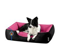 BedDog LUPI colchón para Perro S hasta XXXL, 24 Colores, Cama para Perro, sofá para Perro, Cesta para Perro, L Negro/Rosa