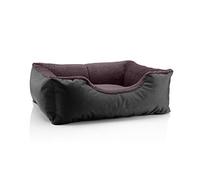 BedDog Perro/Gato Cama Teddy S à XXXL, 14 Colores a Elegir, de Cordura y Microfibra, Cama para Perros Lavable, cojín para Perros, para Interiores y Exteriores, tamaño M, Negro/Marron